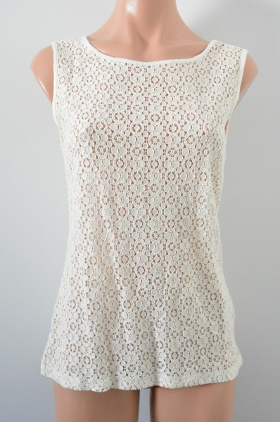 Marcs Top Womens Size Small Cream Lace Sleeveless Blouse