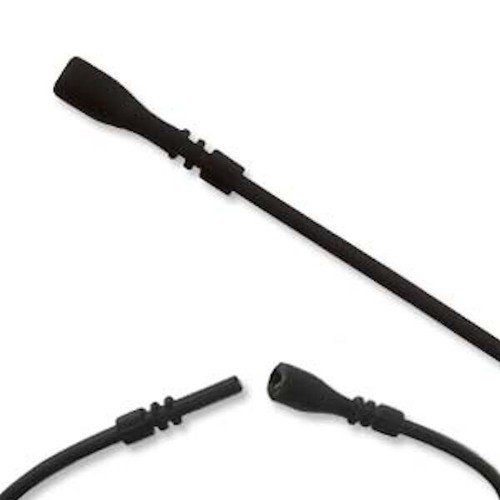 Necklace Cord, Silicone Rubber (4) Black 24" Long with Locking Clasp 2mm Thick - Picture 1 of 4