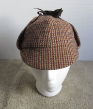 Vintage Barbour Twin Bill Houndstooth Deerstalker Hat Size 6 3/4 / 55