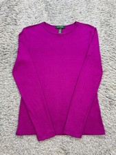 Ralph Lauren Sweater Women Small Fuchsia Pink Lightweight Casual Preppy Pullover