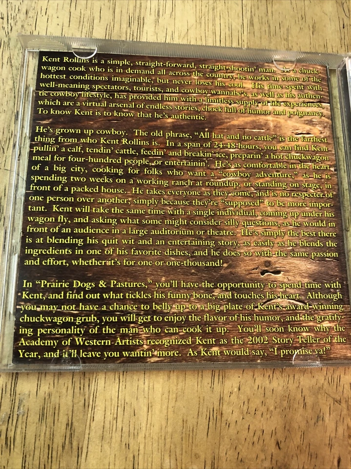 2010 Cowboy Cook Kent Rollins CD Album Prairie Dogs & Pastures Double Disc Foto 3 de 4