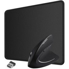 New 2.4G Wireless Vertical Ergonomic Optical Mouse USB receiver Mouse Pad for PC