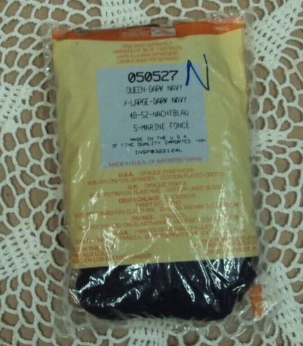 Vtg SILKIES OPAQUES Pantyhose ~ 050527 QUEEN / DARK NAVY BLUE ~ USA - 第 2/5 張圖片