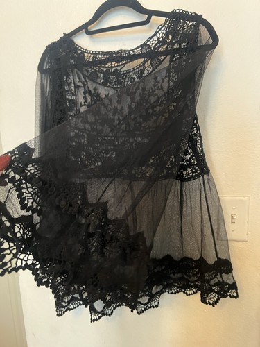 LE DOR SHEER & LACE BLACK BLOUSE WOMENS SIZE XL - Picture 9 of 9