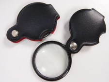 2 PK Folding Pocket Glass Lens Magnifier  Case Magnifying Survival Outdoor 10X