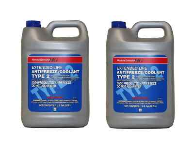 For Honda Acura Set of 2 Gallons Engine Coolant Antifreeze Type 2 Blue Genuine