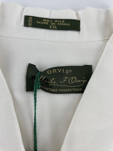 Charles Orvis Signature Collection Hombre Abotonado 100% Seda 2XL Corto Sl. Camisa - Imagen 5 de 14