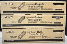 (3) Xerox Phaser 7400 High Capacity Toner Cartridge - Magenta, Yellow, Black