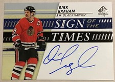 2019-20 DIRK GRAHAM UD SP AUTHENTIC SIGN OF THE TIMES AUTO #SOTT-GR BLACKHAWKS