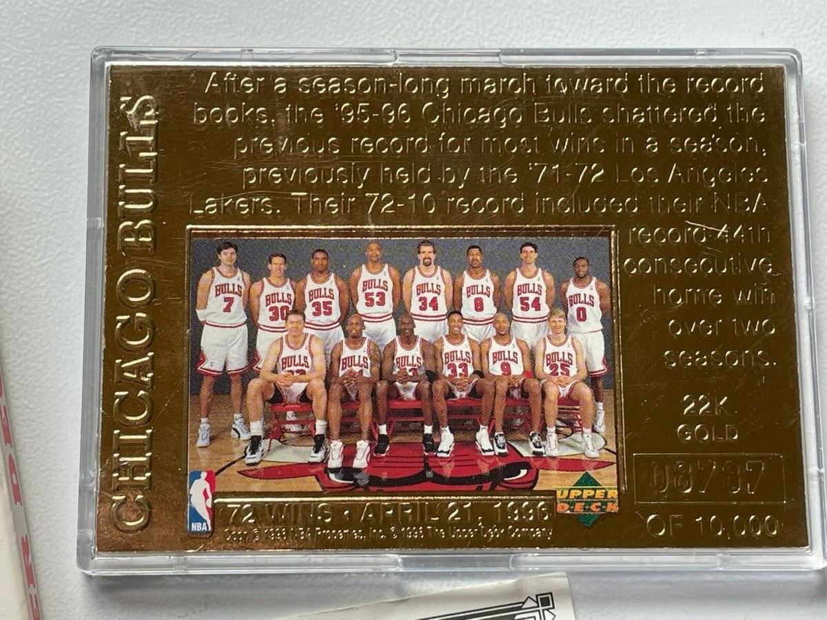 1995-96 Upper Deck 22K Gold Chicago Bulls Basketball Card 1995-96 Upper Deck 22K Gold Chicago Bulls Basketball Card