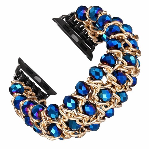 Correa de reloj pulsera de perlas y ágata para Apple Watch iWatch 7 6 5 4 3 2 1 - Imagen 6 de 17