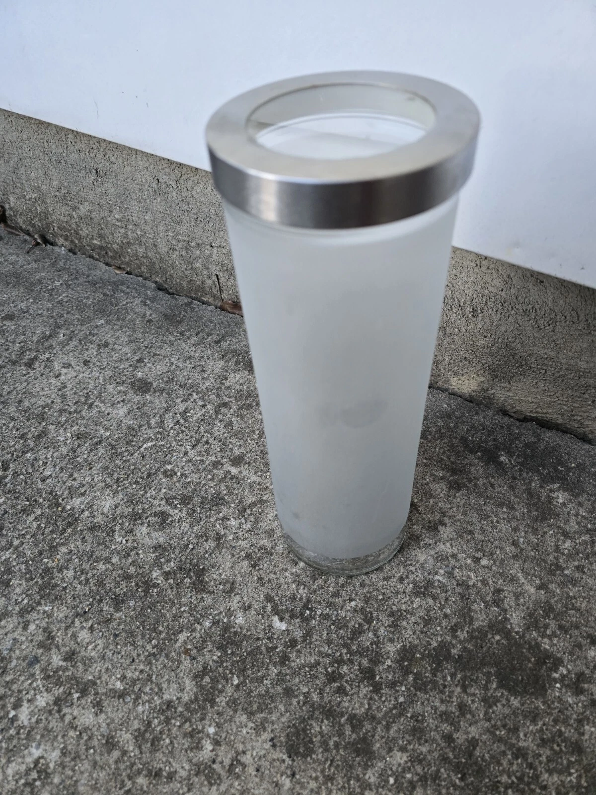 IKEA Glass Dropper Frosted Glass Storage Canister Jar with lid 11×7