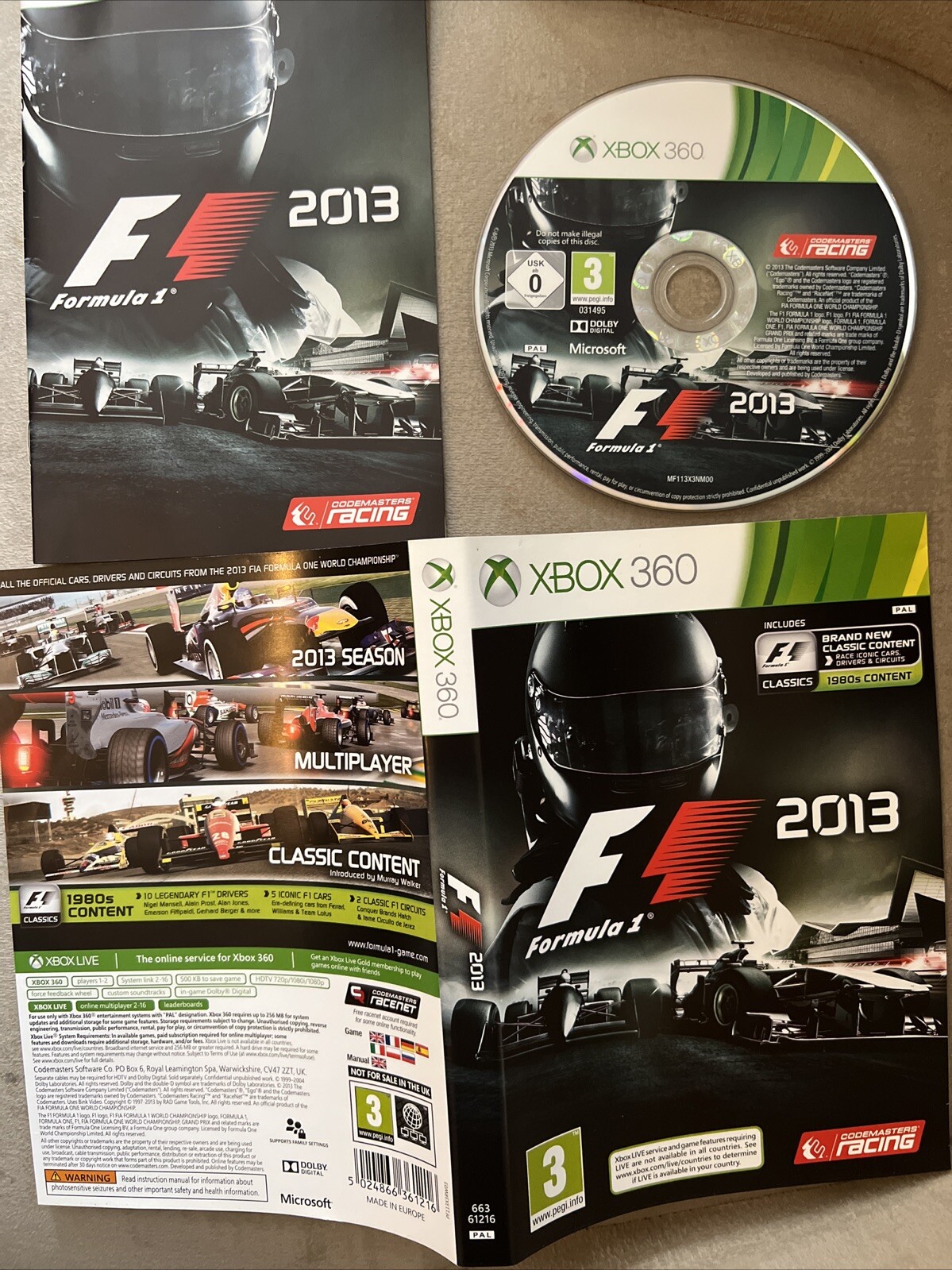 F1 2013 Game for Xbox 360 in Excellent Condition - PAL Import (Multilingual)