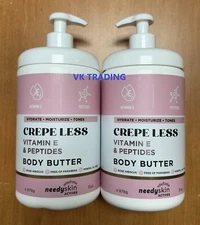 (2-Pk) NeedySkin CREPE LESS Vitamin E & Peptides ROSE HIBISCUS BODY BUTTER 905g