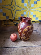 Early North Devon Pottery Harvest Jug Scragfitto Slip Wear