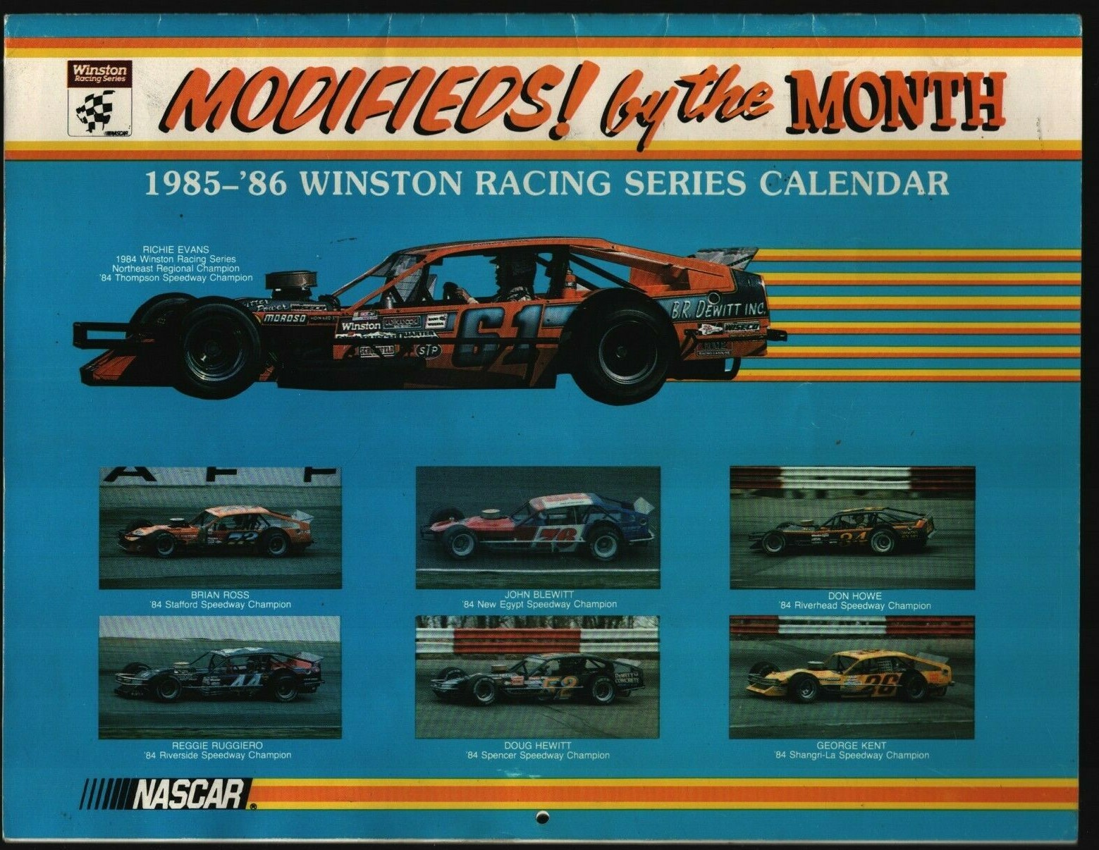 1985-1986 NASCAR Winston Racing Series Modifieds Calendar WEECAL090121