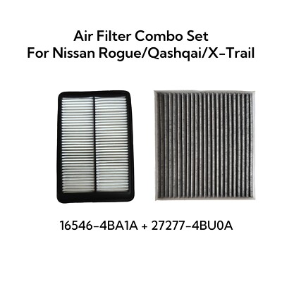 For Nissan Rogue(2014-2020)/Qashqai/X-TRAIL Engine & Cabin Air Filter Combo Set