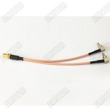 RP-SMA Female to Y Type 2x CRC9 Plug Splitter Combiner Pigtail Cable RG316 15cm