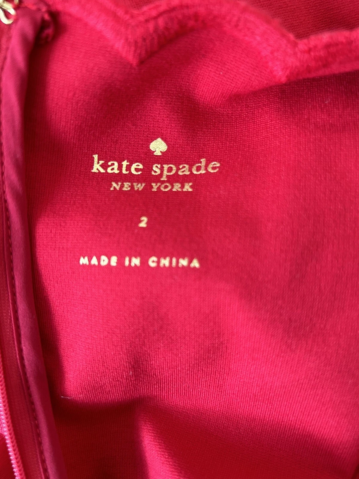 Abito rosso Kate Spade Scallop aderente e svasato taglia 2 prezzo al dettaglio $228