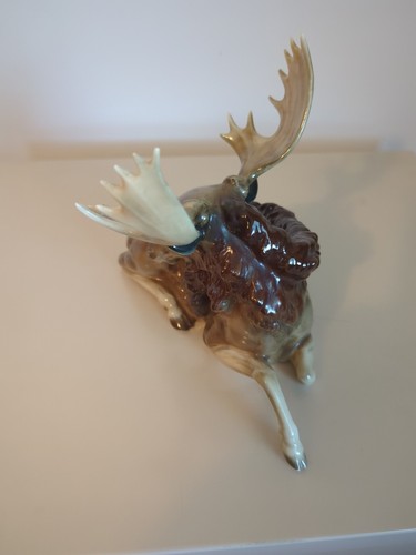 Hutschenreuther Karl TUTTER animal rare sculpture Moose porcelain GERMANY 1900 X - Picture 2 of 13