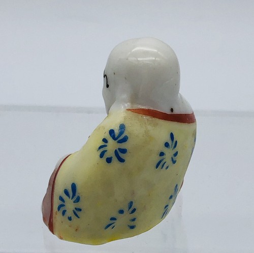 VINTAGE Miniatur lächelnder Buddha weißes Porzellan Figur 1,5""H - Bild 2 von 12