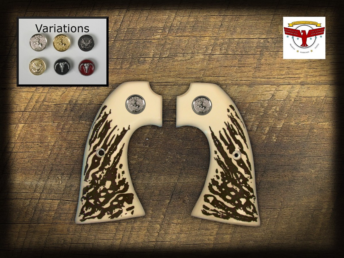UBERTI BISLEY GRIPS ~ MAGNA-TUSK™ WHITE STAG ~ CATTLEMAN, CIMARRON