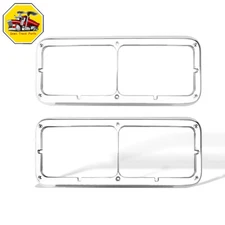 Chrome 4x6 LED Headlight Bezels Pair For Freightliner FLD120 Western Star 4900