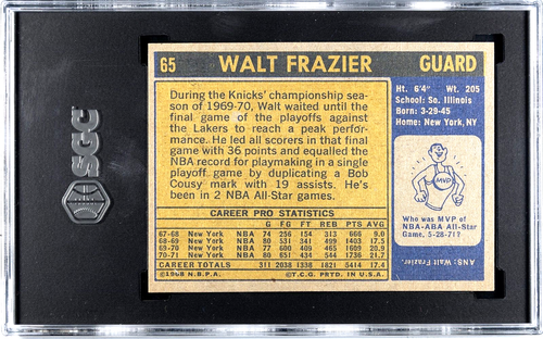 1971-72 Topps Basketball #65 WALT FRAZIER SGC 8 New York Knicks HOF - Picture 2 of 2