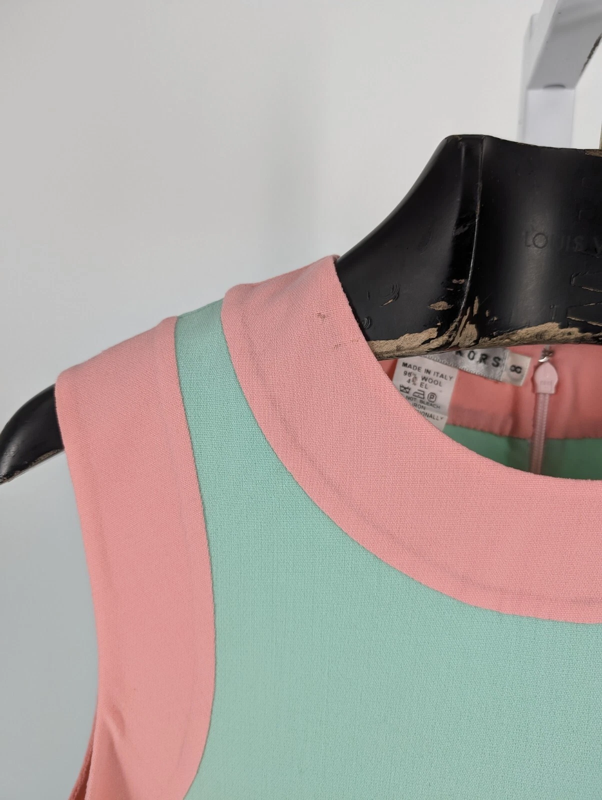 Abito mod Michael Kors SS 2000 da passerella nuovo di zecca rosa lana elastica Italia Celine taglia 8