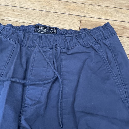 ABERCROMBIE AND FITCH Y2k Shorts Men M Blue Light Twill Beach Lounge Drawstring - Picture 15 of 19