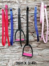 WEB ESTRIBO PIELES 36" largo x 3/4" ancho correas sintéticas NIÑOS colores