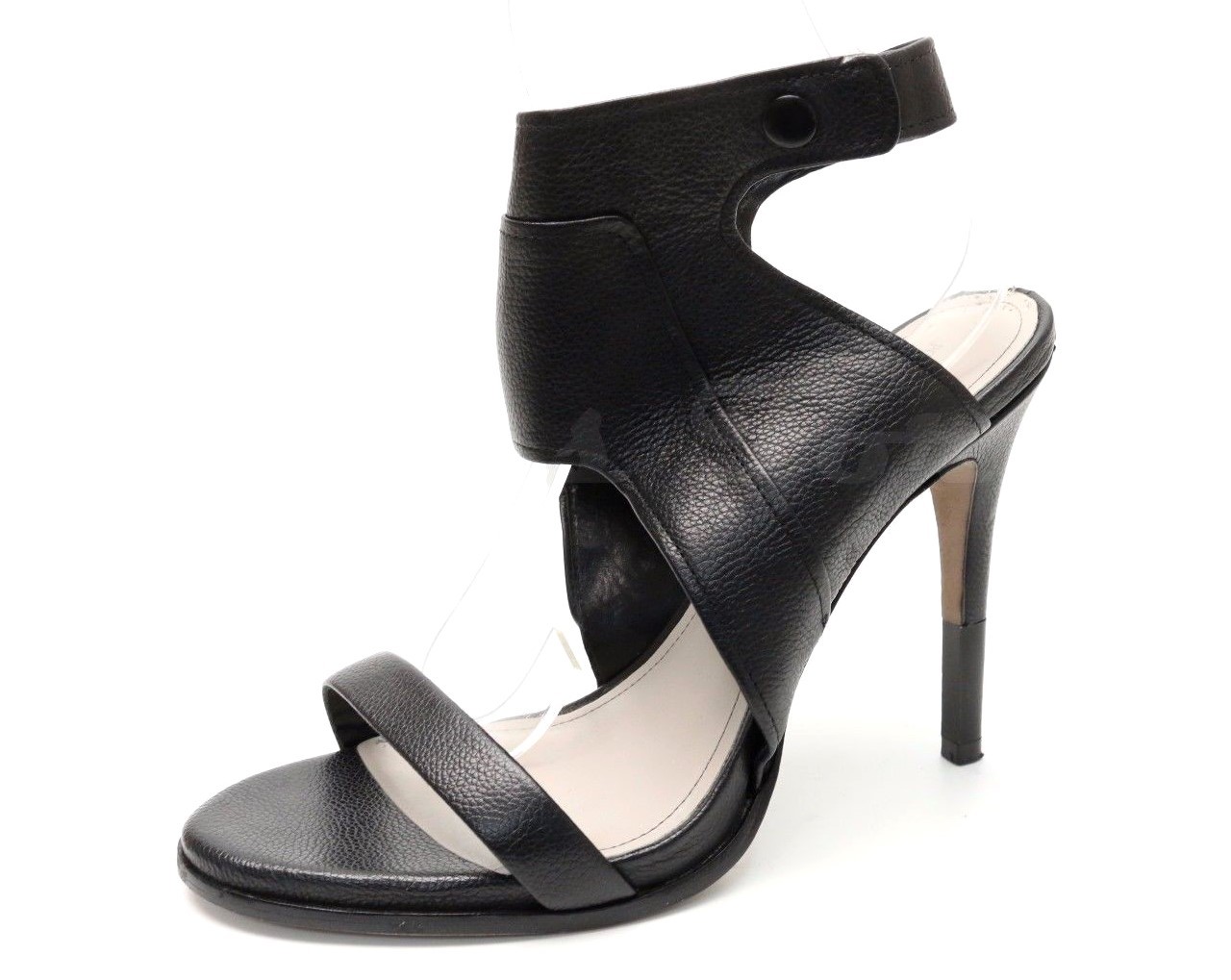 Womens POUR LA VICTOIRE black leather ankle strap sandals sz. 10 Womens POUR LA VICTOIRE black leather ankle strap sandals sz. 10