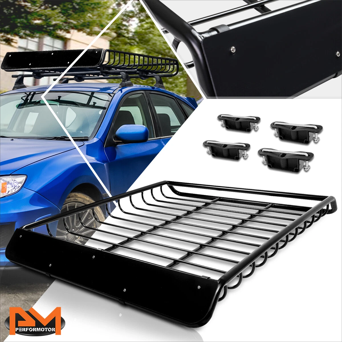 Large Steel Car SUV Rooftop Roof Luggage Cargo Rack Basket