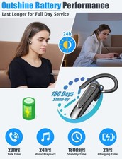 Bluetooth Ear Wireless CVC8.0 Headset for Cell Phone Dual Mic Noise Canceling