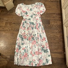 Vintage 1980S Jessica Mcclintock Floral Drop Waist Size 9/10 Dress