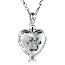 MANBU 925 Sterling Silver Cremation Jewelry for Pet Ash - Memorial Ash Pendan...