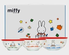 Miffy Heat Resistant Glass Mixing Bowl Set 6pcs 3 Bowls + 3 Lids 2400ml Limited