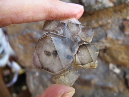 Elestial Smokey Quartz Crystal Natural Rough stone Rock Chunk depression Sml - Picture 10 of 24