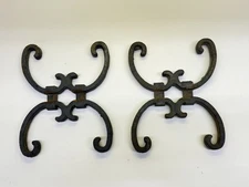 Vintage Pair Of Cast Iron Victorian Baroque Rustic Wall Decor  8.25" (Lot Of 2)