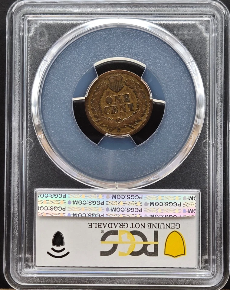 1864 P L on Ribbon, RPD FS-2301 S-1 Indian Head Cent PCGS G Details (Cleaned) - Image 4 of 4