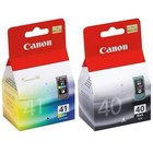 Genuine Canon Pixma 40 Black Ink/41 Color Ink Printer Cartridge Set PG-40 CL-41