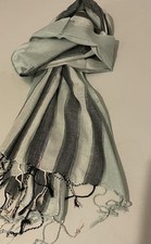 Casual Scarf Women’s Gifthouse, Pale Green Grey Coloured Silvery Threads 72 X 20