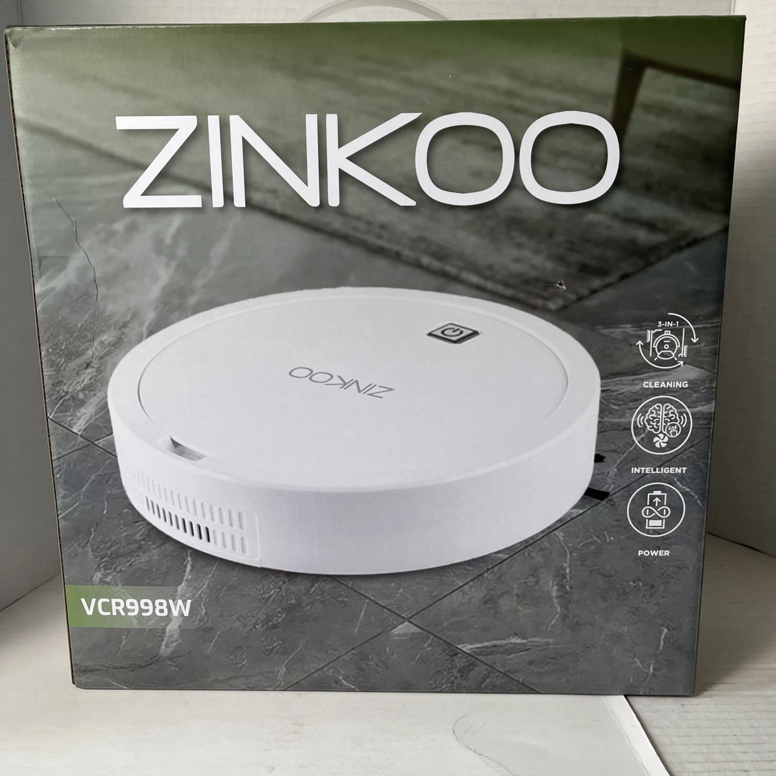 NEW Zinkoo Robot Sweeper VCR998W 3-in-1 Hard Floor Cleaning System NIB NOS