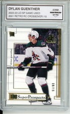 2022-23 SP Game Used #RC-12 Dylan Guenther 2001 Retro Rookies Crossover #/15