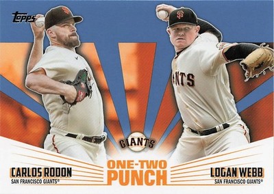 2023 Topps Series 1 One-Two Punch Blue Carlos Rodon Logan Webb #12P-11