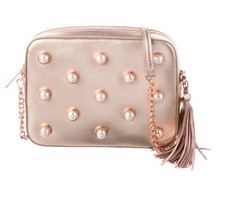 Authentic Ted Baker London Alessia Imitation Pearl Embellished Leather Crossbody