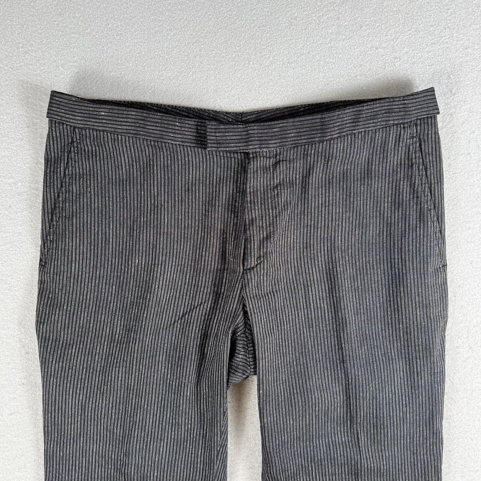 CNC Costume National Pants Womens Size 33x32.5 Straight Leg Pin Stripe High Rise - Image 2 of 4