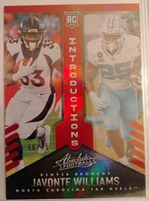 2021 Panini Absolute Introductions Red /75 Javonte Williams #INT-15 Rookie RC