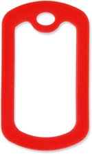 Red Military Dog Tags Silencers - Engraved Dog Tag Holder - Silicone Case to Red