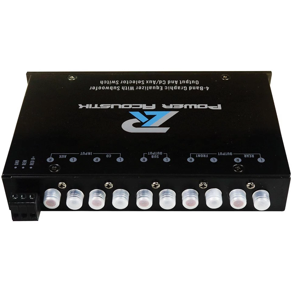 POWER ACOUSTIK 4-BAND GRAPHIC EQUALIZER HALF-DIN CAR EQ w/ PRE-AMP & SUB CONTROL - Image 3 of 4
